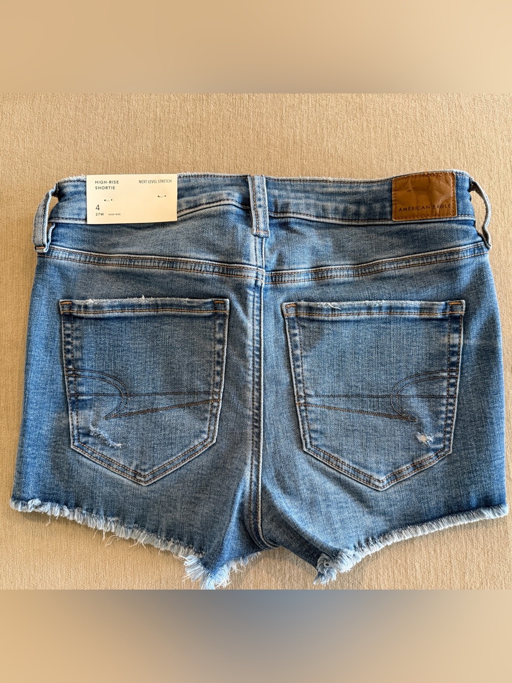 American Eagle Outfitters Blue Distressed Denim Shorts - Picture 3 of 3